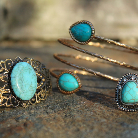 Jewelry - Turquoise | Boho Ring & Bracelet Bundle